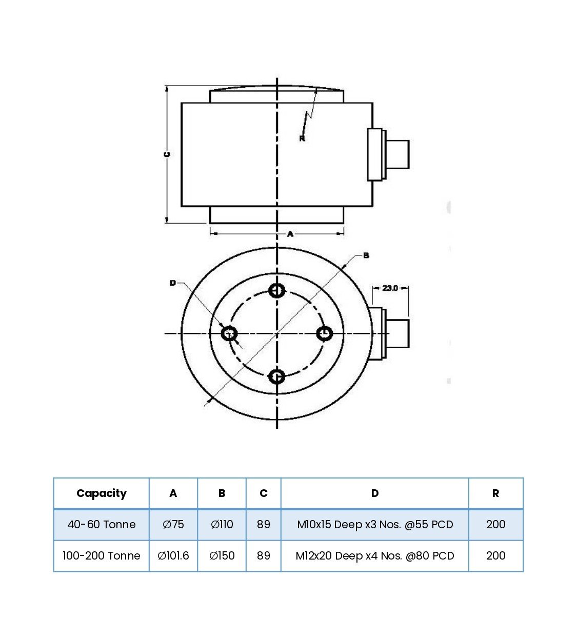 Compression Load Cell Diagram